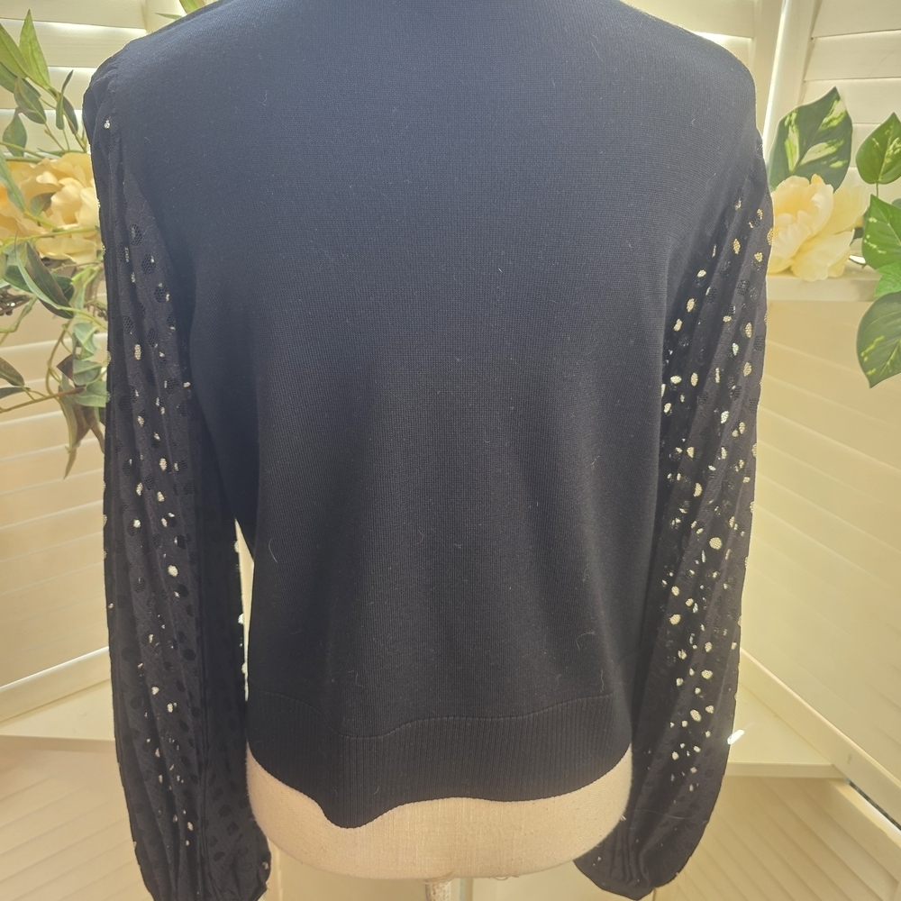 Akris Punto Black Knit Virgin Wool Top Med 1449 - Picture 5 of 7
